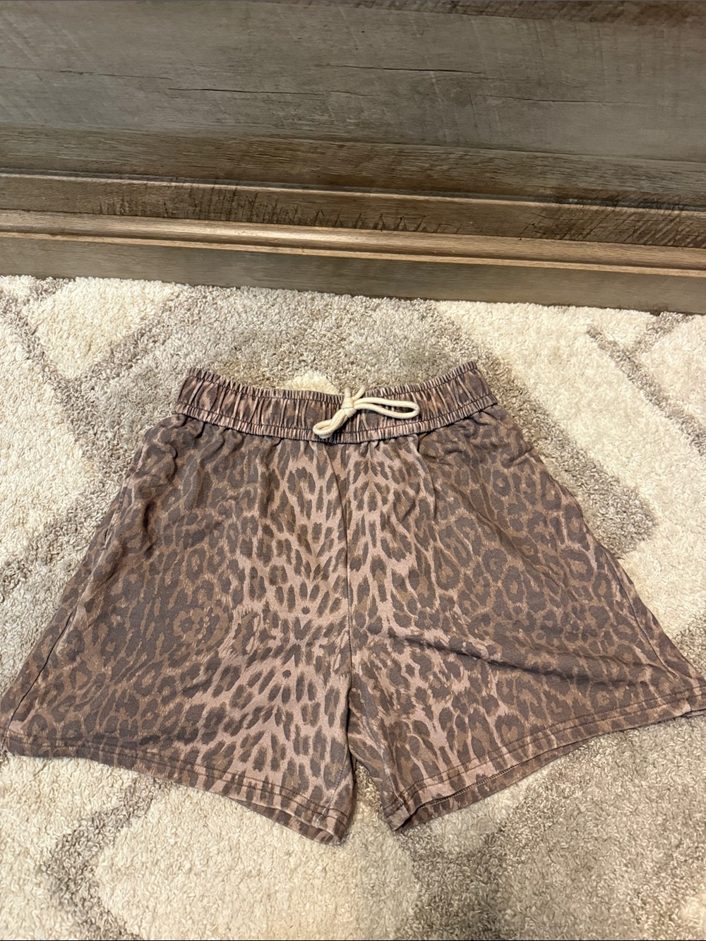 Gilded Intent Brown Leopard Print High Waist Shorts